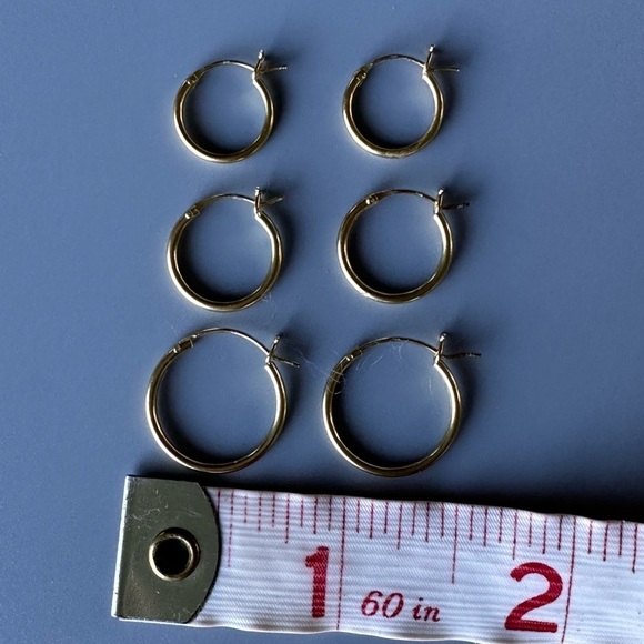 Gold Hoop Earrings Set - Picture 8 of 10